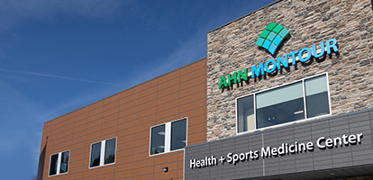 An exterior shot of Montour Health + Sports Medicine Center