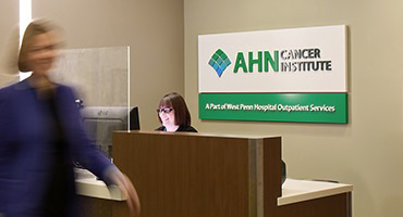 A view of a reception desk at one of our AHN locations.