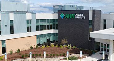 A view of the exterior of one of the AHN Cancer Institute locations.