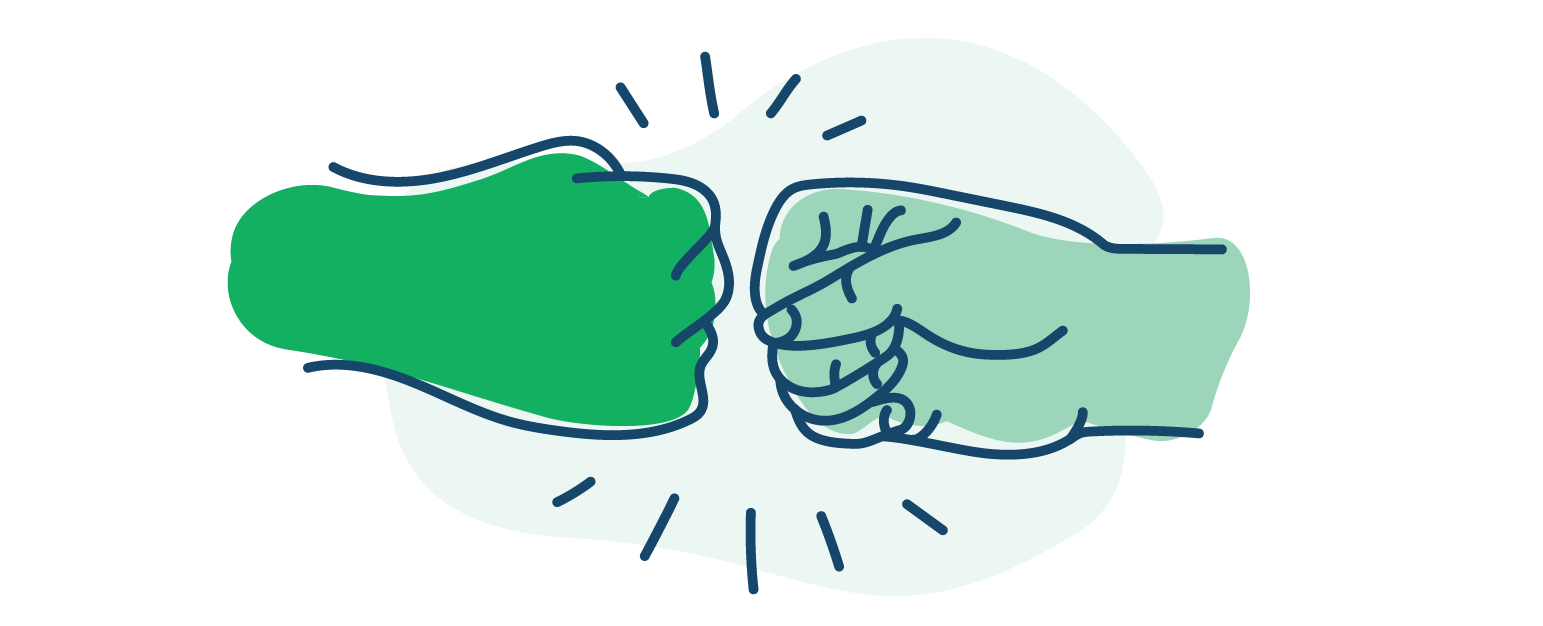 illustration of two fists bumping