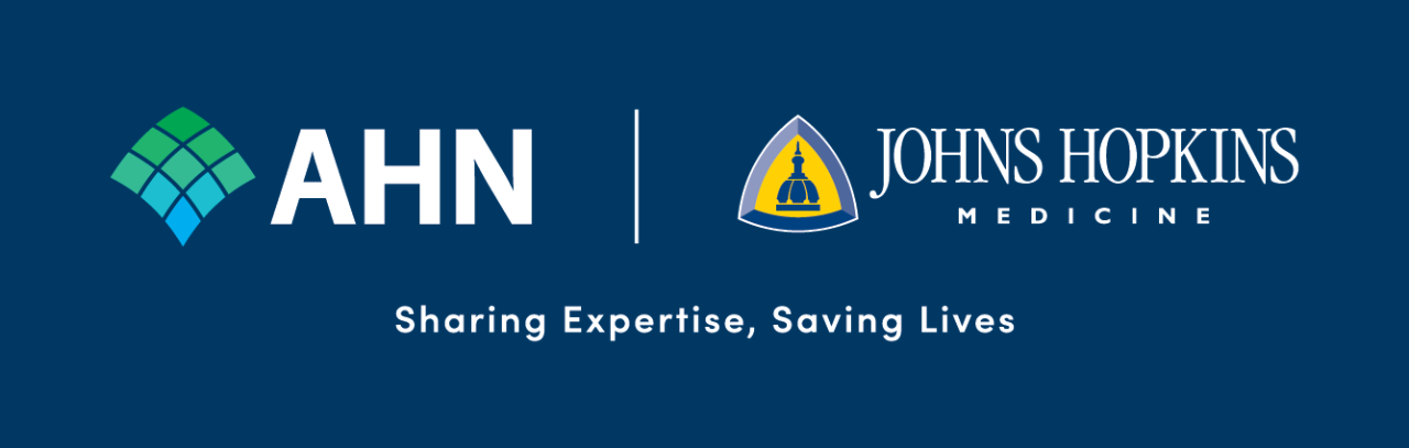 A graphic with the AHN and Johns Hopkins logos on it.