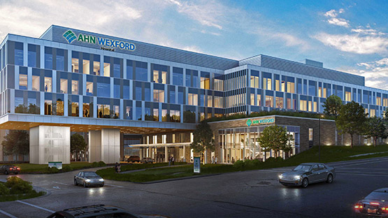 A concept design for the now AHN Wexford Hospital.