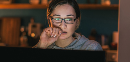 woman logging into MyChart for an Urgent Care Video Vis