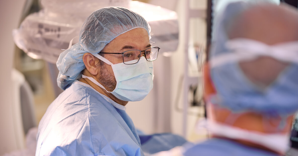 Doctor Orestis Pappas in operating room