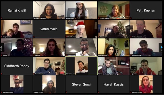 A screenshot of the fellows in a video conference.