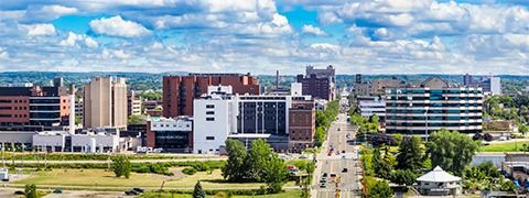 A view of Erie, Pennsylvania skyline.