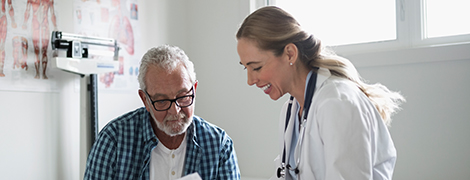 A doctor talking to patient.