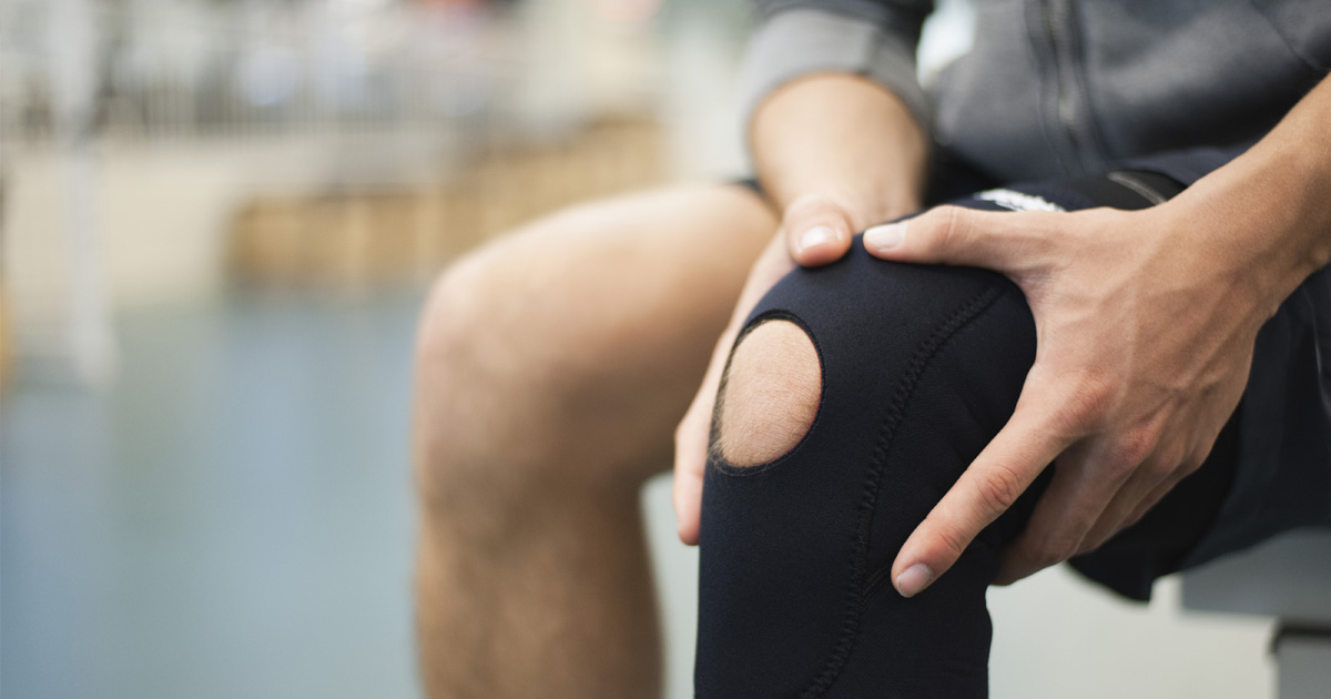 Person wearing knee brace
