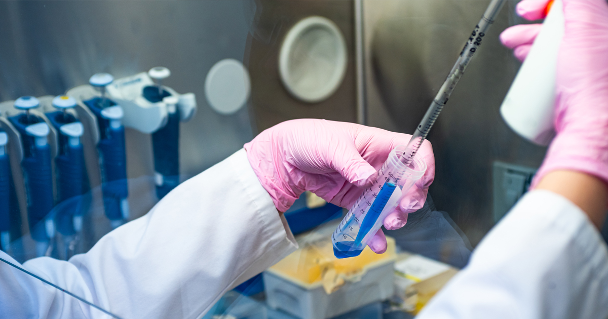 Doctor holding test tube