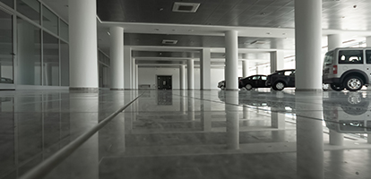 The inside of a parking structure of an AHN Facility.