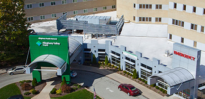image of the exterior of the Allegheny Valley Hospital