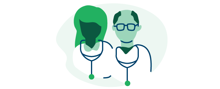 An illustration of a pair of doctors.