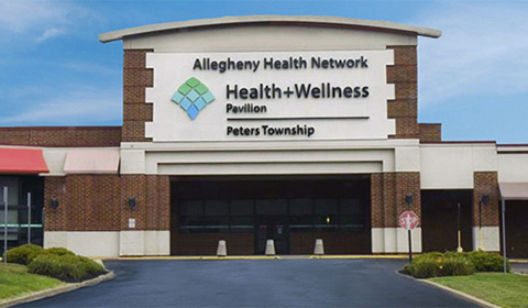 image of the exterior of Peters Township Health + Wellness Pavilion