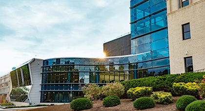 An exterior shot of the AHN Allegheny General Cancer Institute building