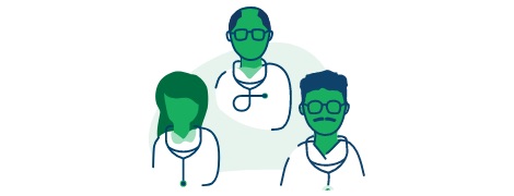 illustration of a team of doctors