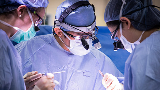 Image of transplant surgeon performing coronary bypass