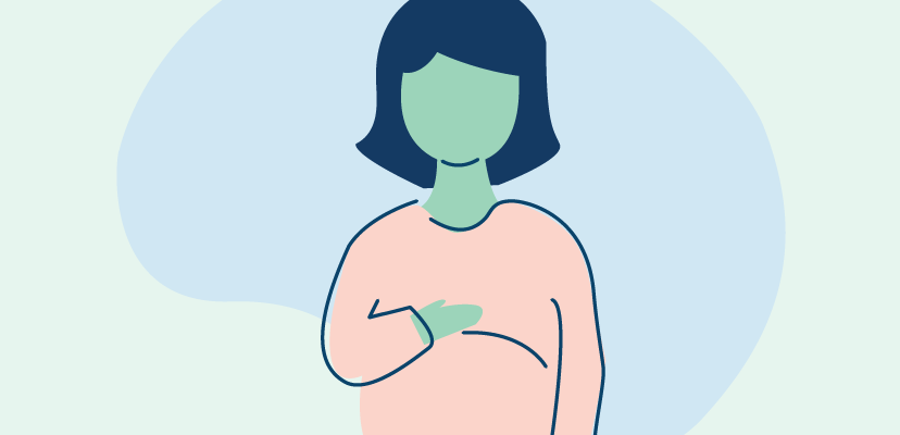 Illustration of a pregnant woman with hand on belly