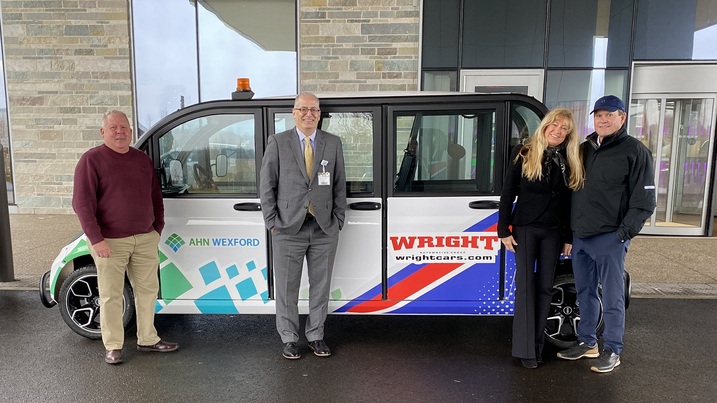 Bill Marshall, Dr. Klapper and Wrights with vehicle 